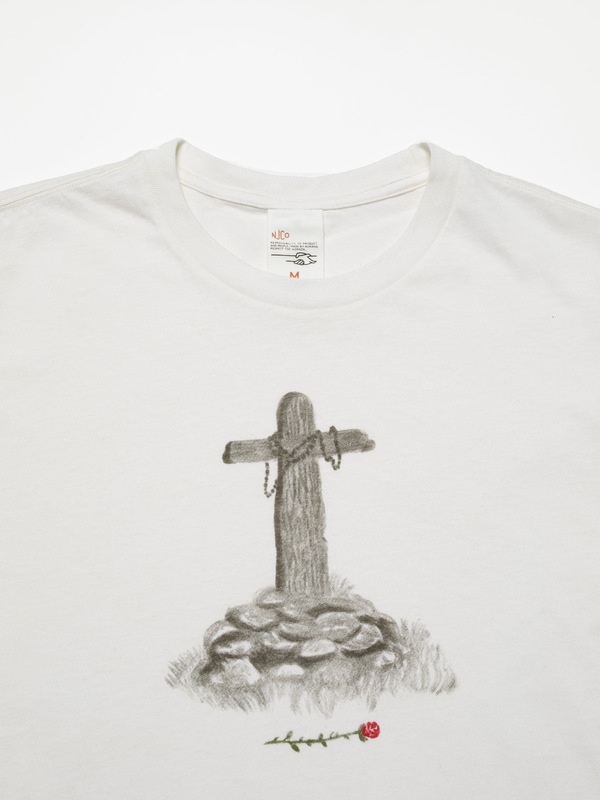 Roy Grave Cross T-Shirt Offwhite - 2
