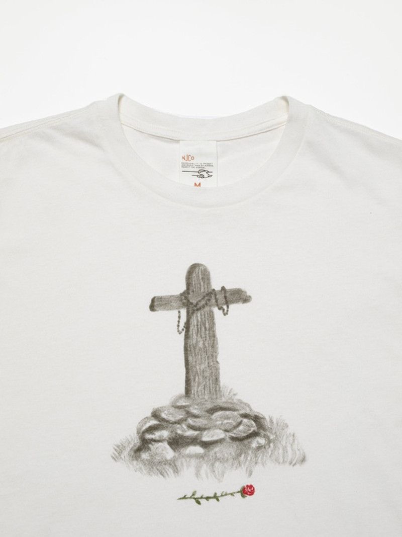 Nudie Jeans Roy Grave Cross T-Shirt Offwhite outlook