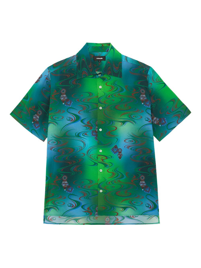printed button-fastening shirt 1
