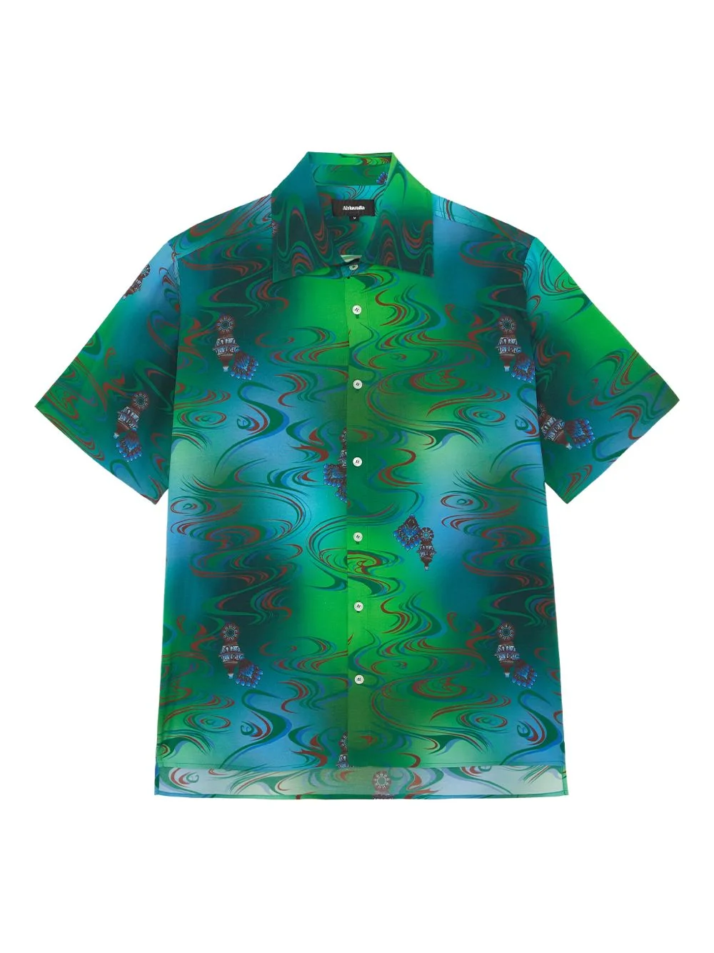 printed button-fastening shirt - 1