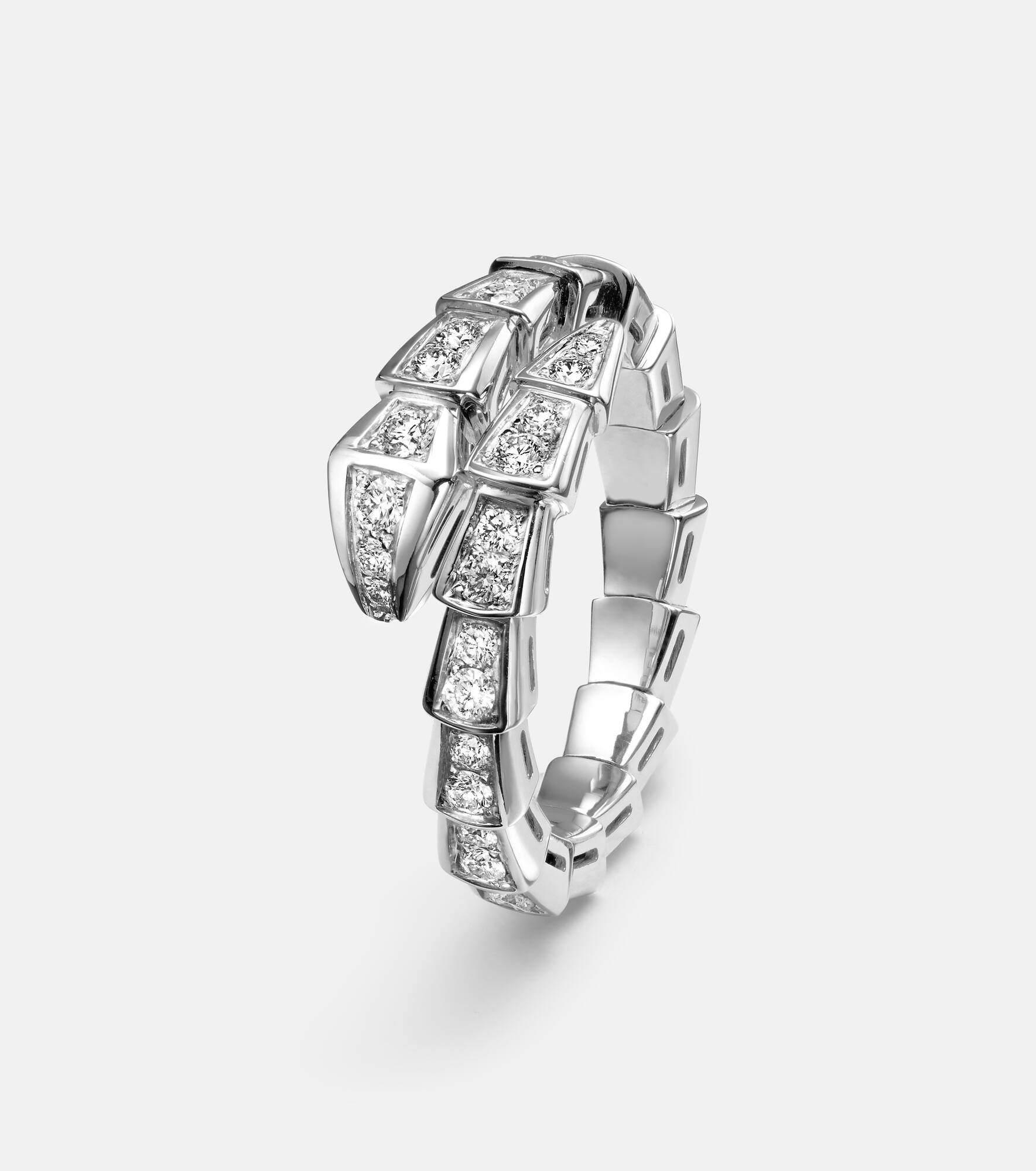 Serpenti Viper 18kt white gold ring with diamonds - 3