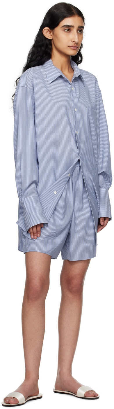 AURALEE Blue Stripe Shirt | REVERSIBLE