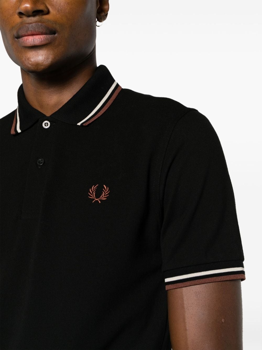 logo-embroidered cotton polo shirt - 5