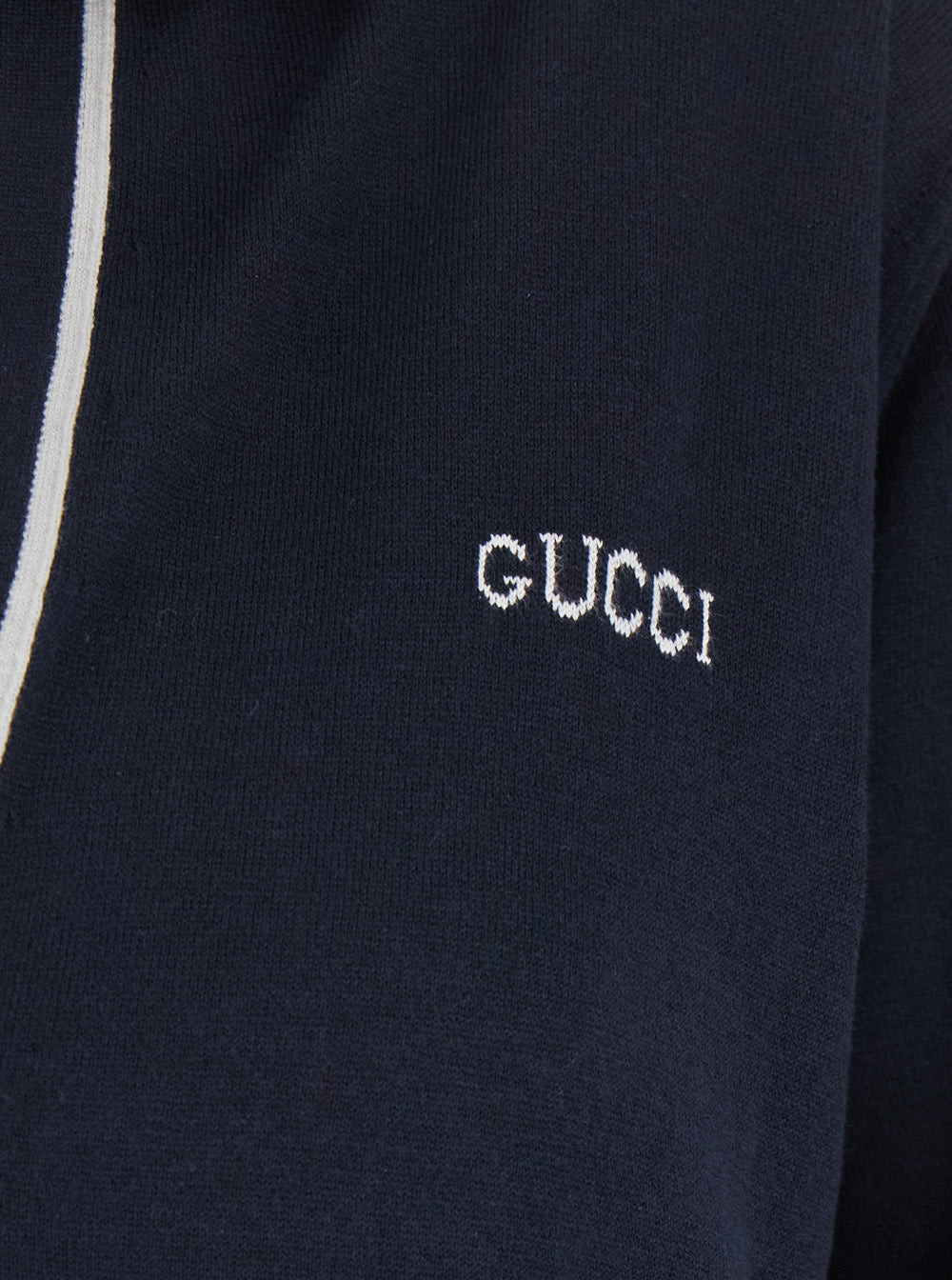 Gucci Women Blue Polo Shirt With V Neck And Logo Lettering On The Front In Silk And Cotton Woman - 3