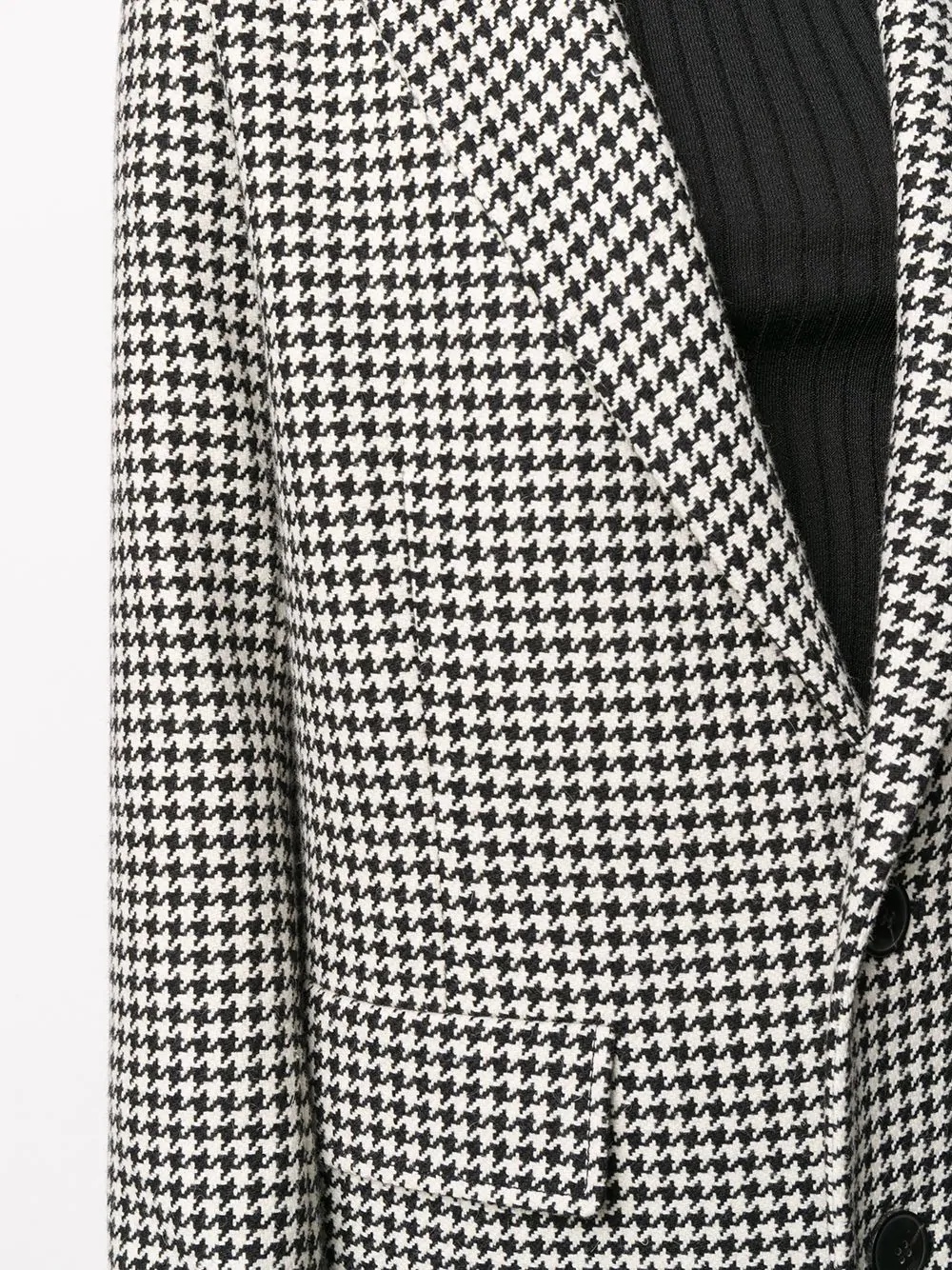 single-breasted houndstooth coat - 5