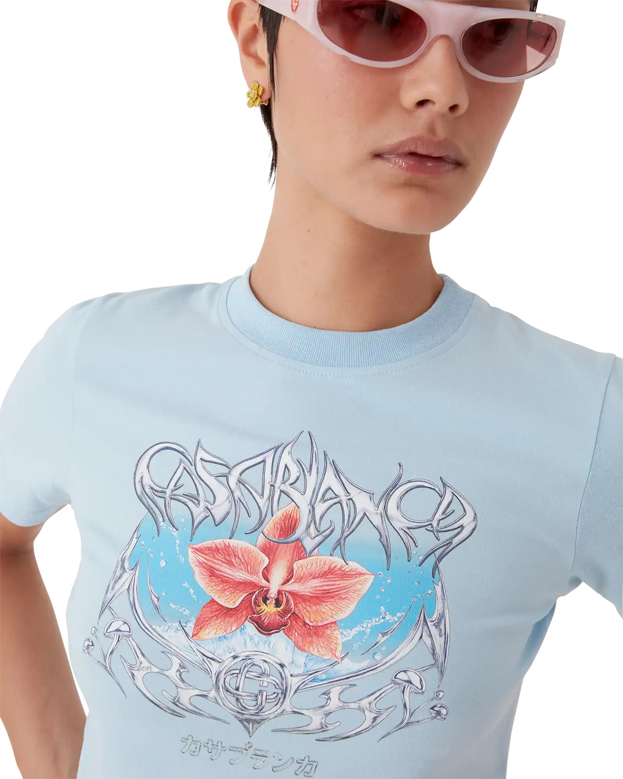 Blades Cropped Short Sleeve T-Shirt | Casablanca Paris - 5