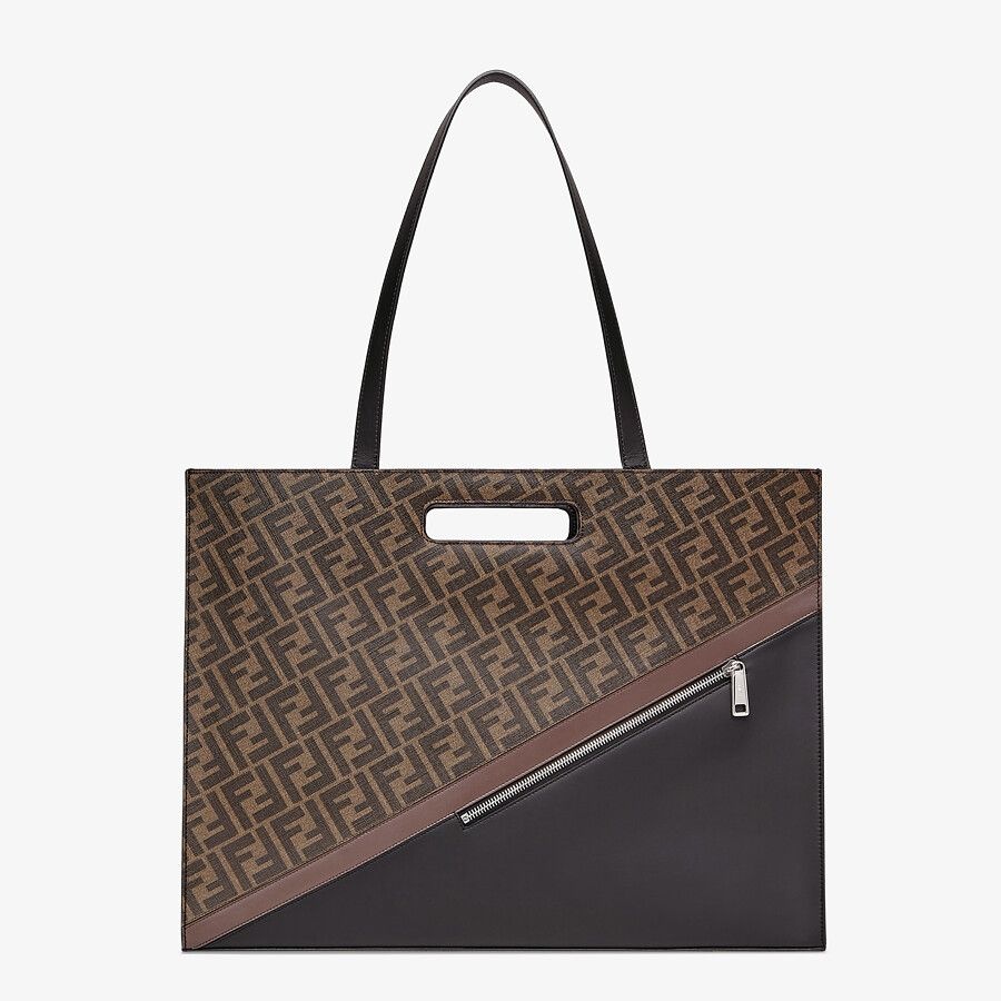 Brown fabric shopping bag - 2