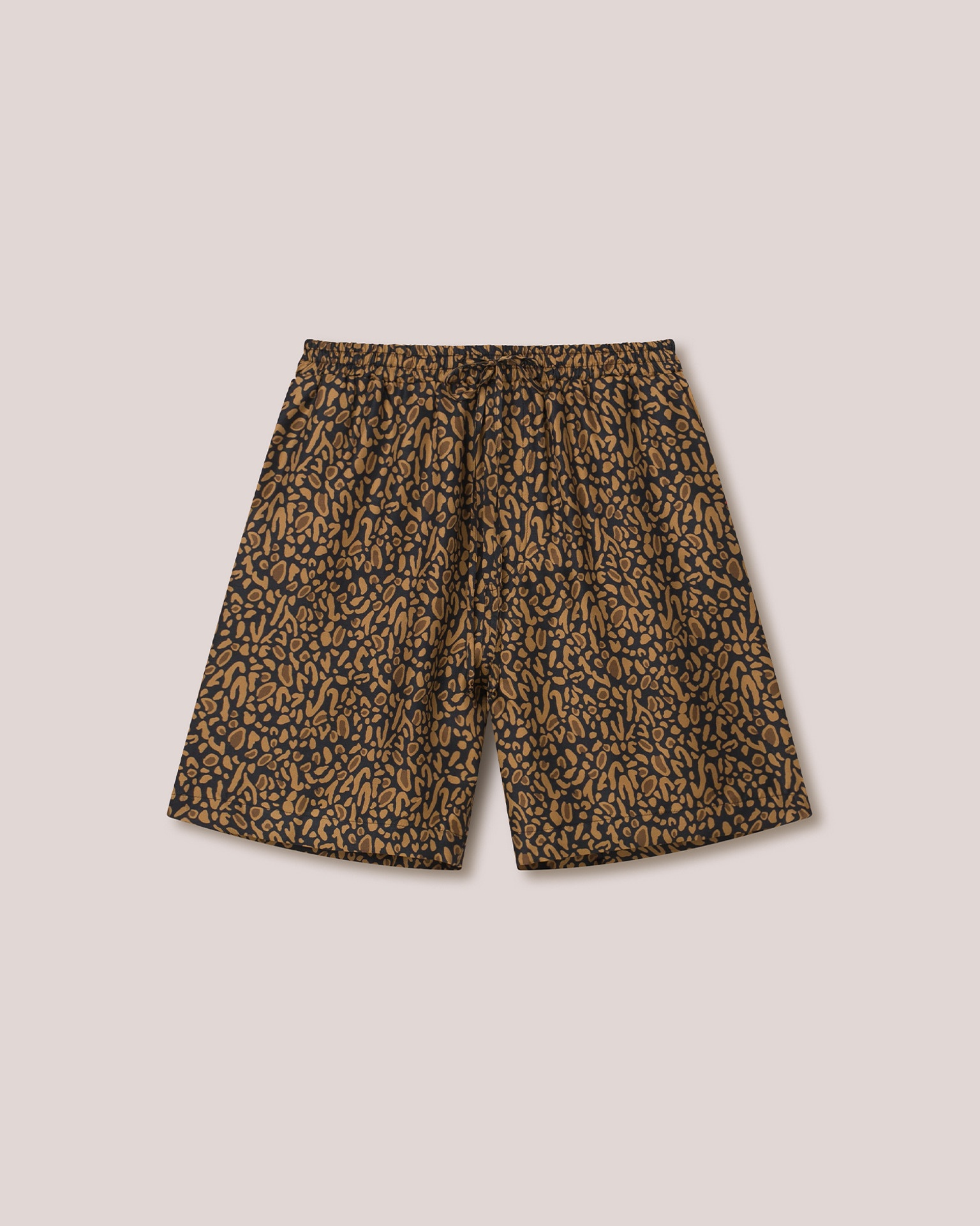 DOXXI - Twill silk shorts - Brown Ocelot - 1