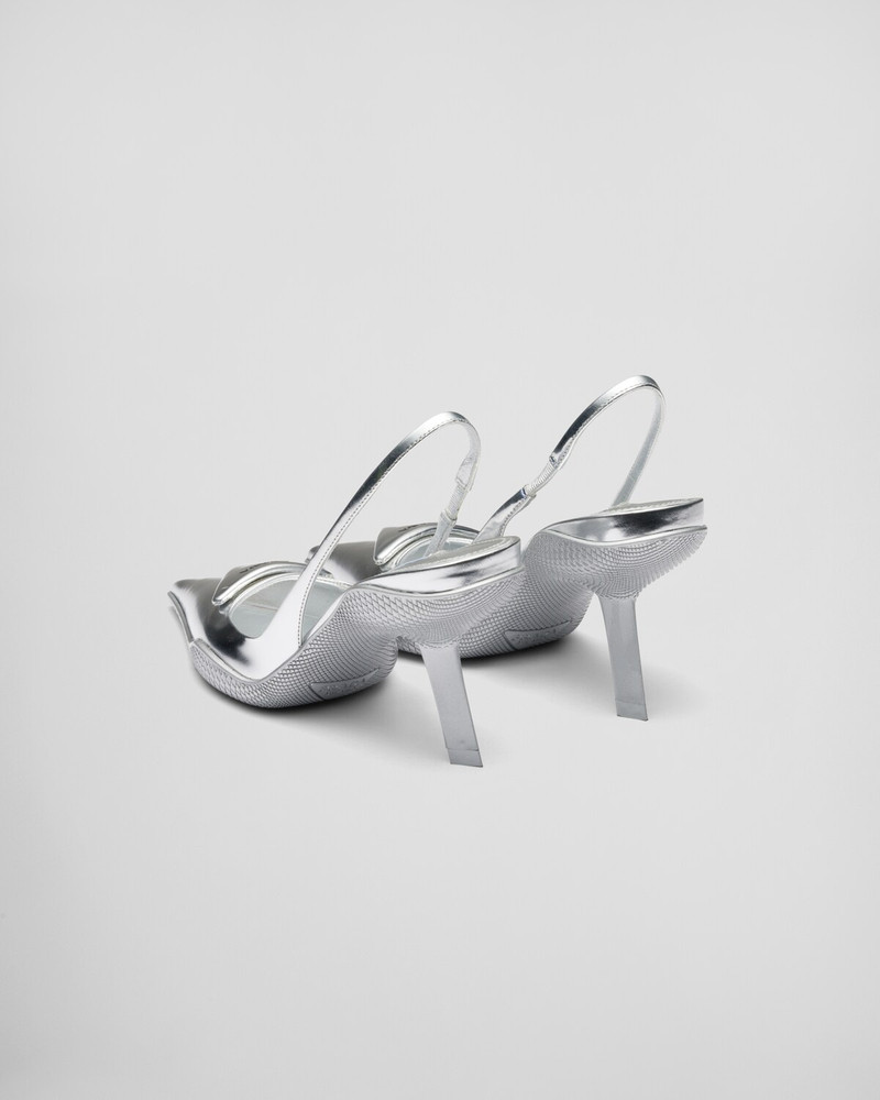Prada Brushed leather slingback pumps outlook