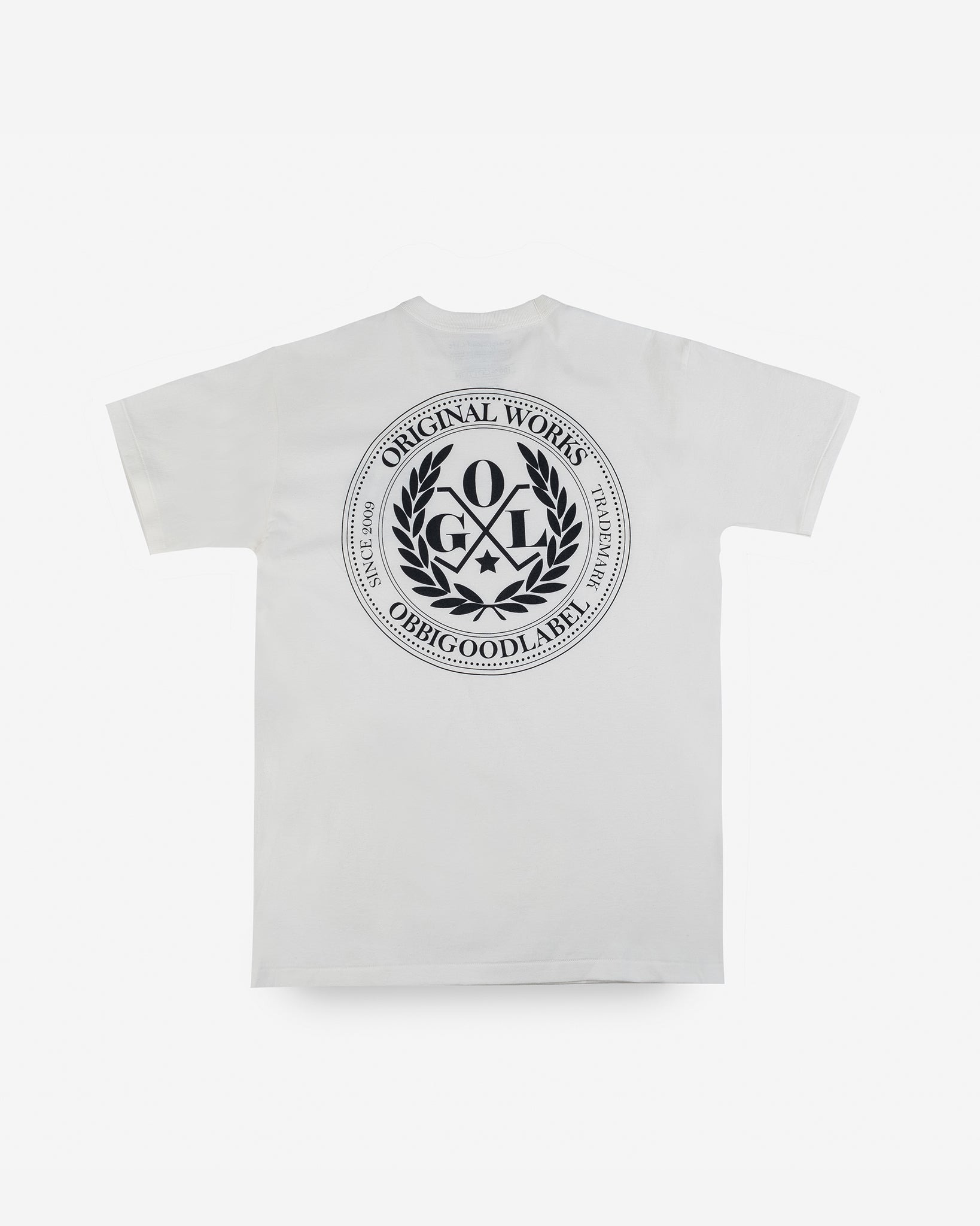 OGL-TEE-LOT20-LOGO-CRM OGL 6.2oz Ringspun T-shirt - Silkscreen Printed 'OGL Logo' - Cream - 4