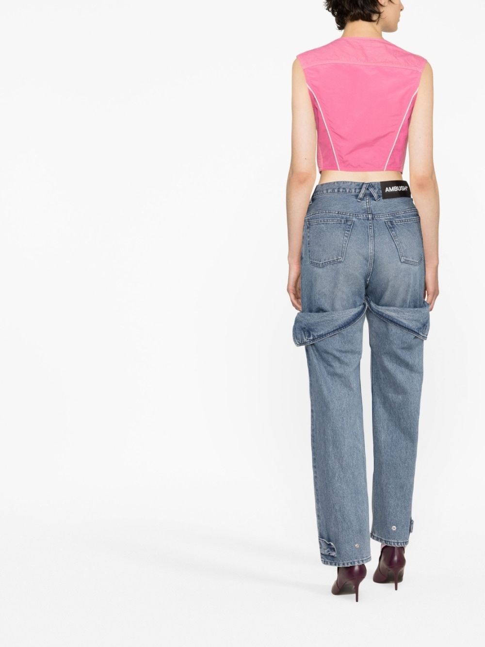 detailed straight-leg jeans - 3