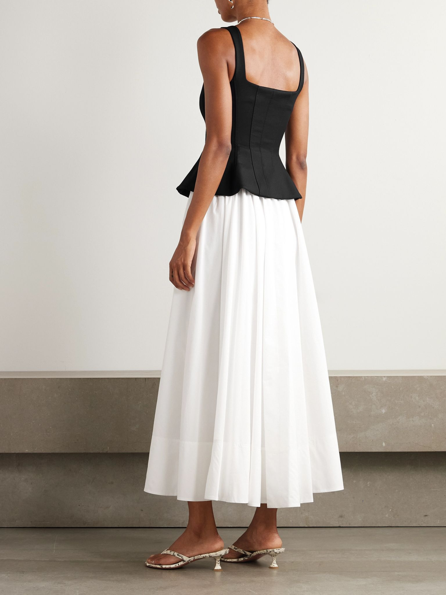 Jolynn crepe and poplin midi dress Multi - 3