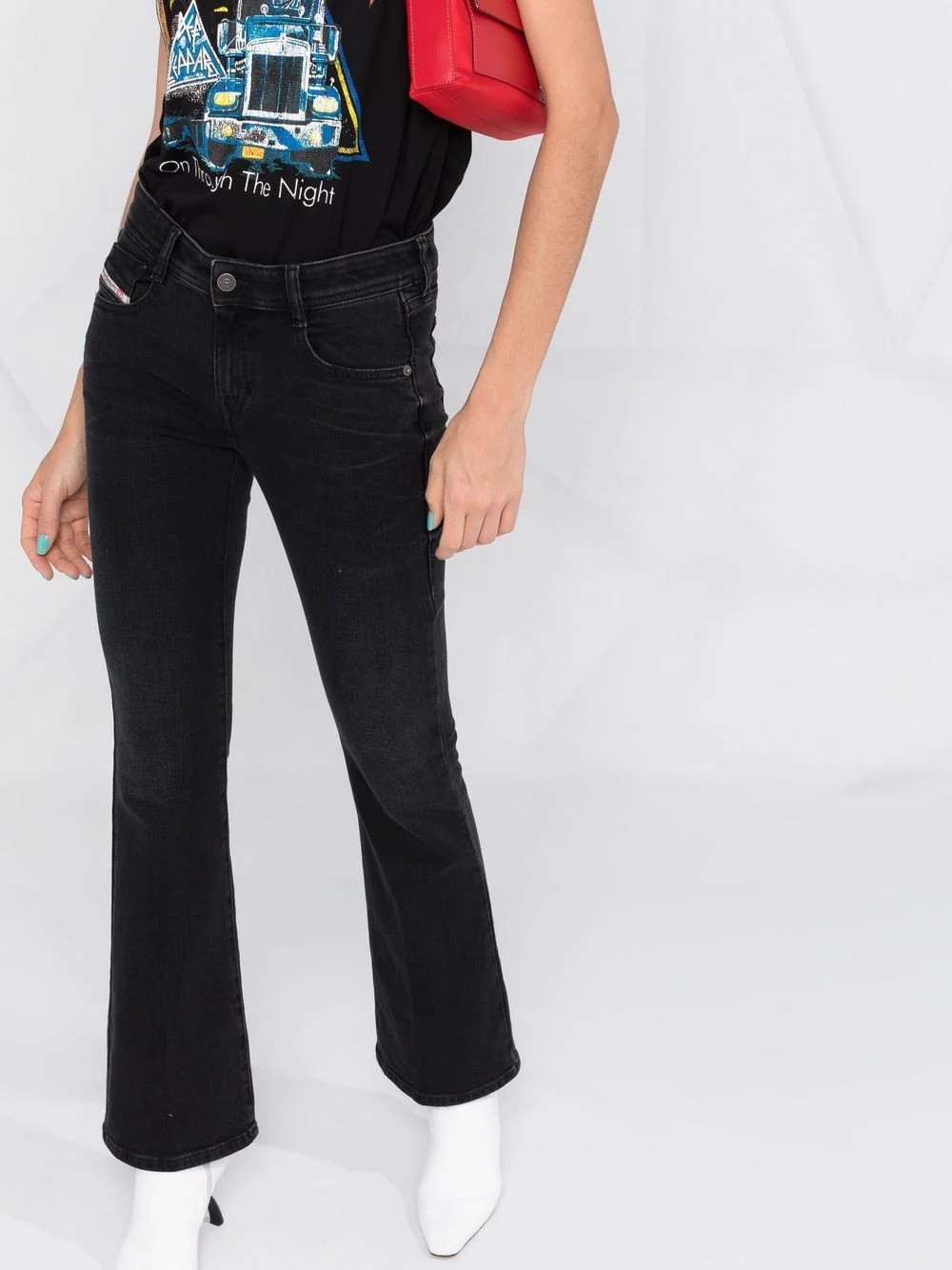 mid-rise flared-leg jeans - 5