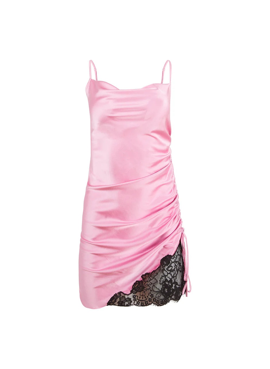 Silk Ruched Dress Bisou - 1