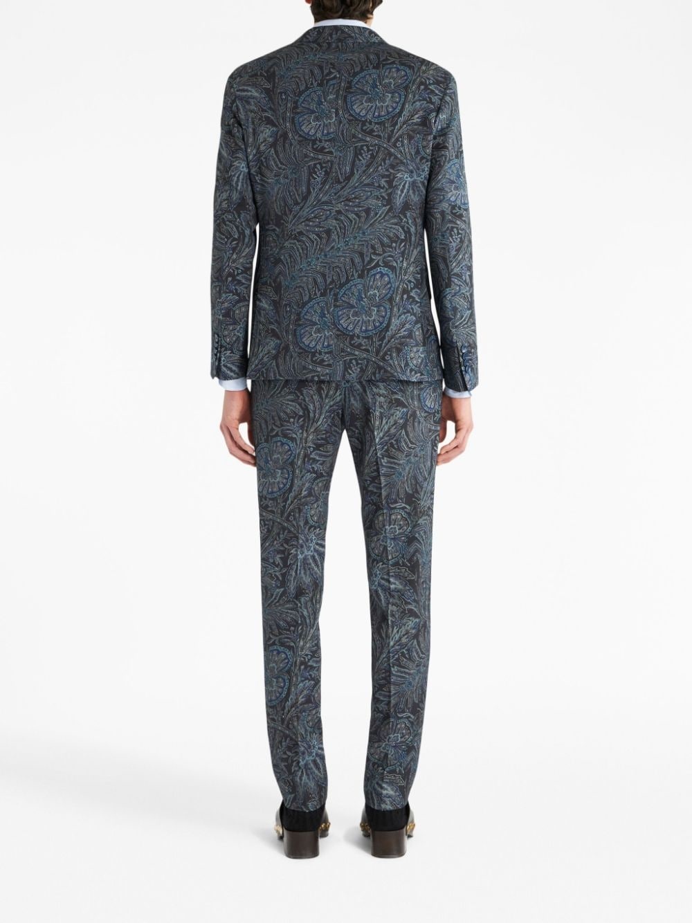 patterned floral-print buttoned jacket - 3