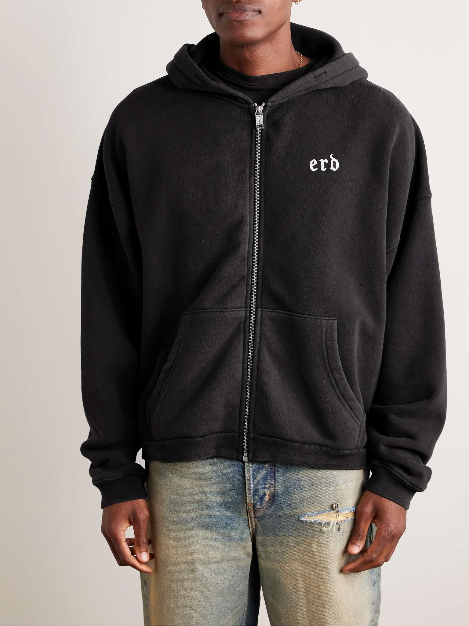 Printed Cotton-Jersey Zip-Up Hoodie - 3