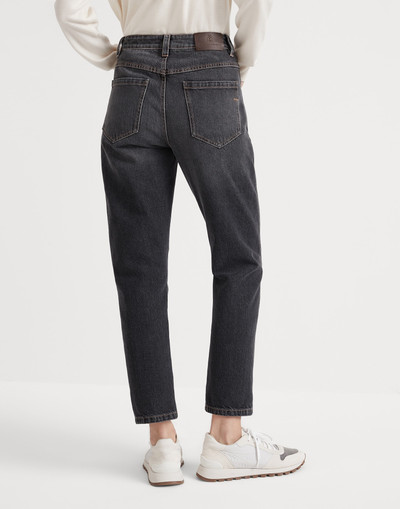 Brunello Cucinelli Authentic denim straight trousers with shiny bartack outlook