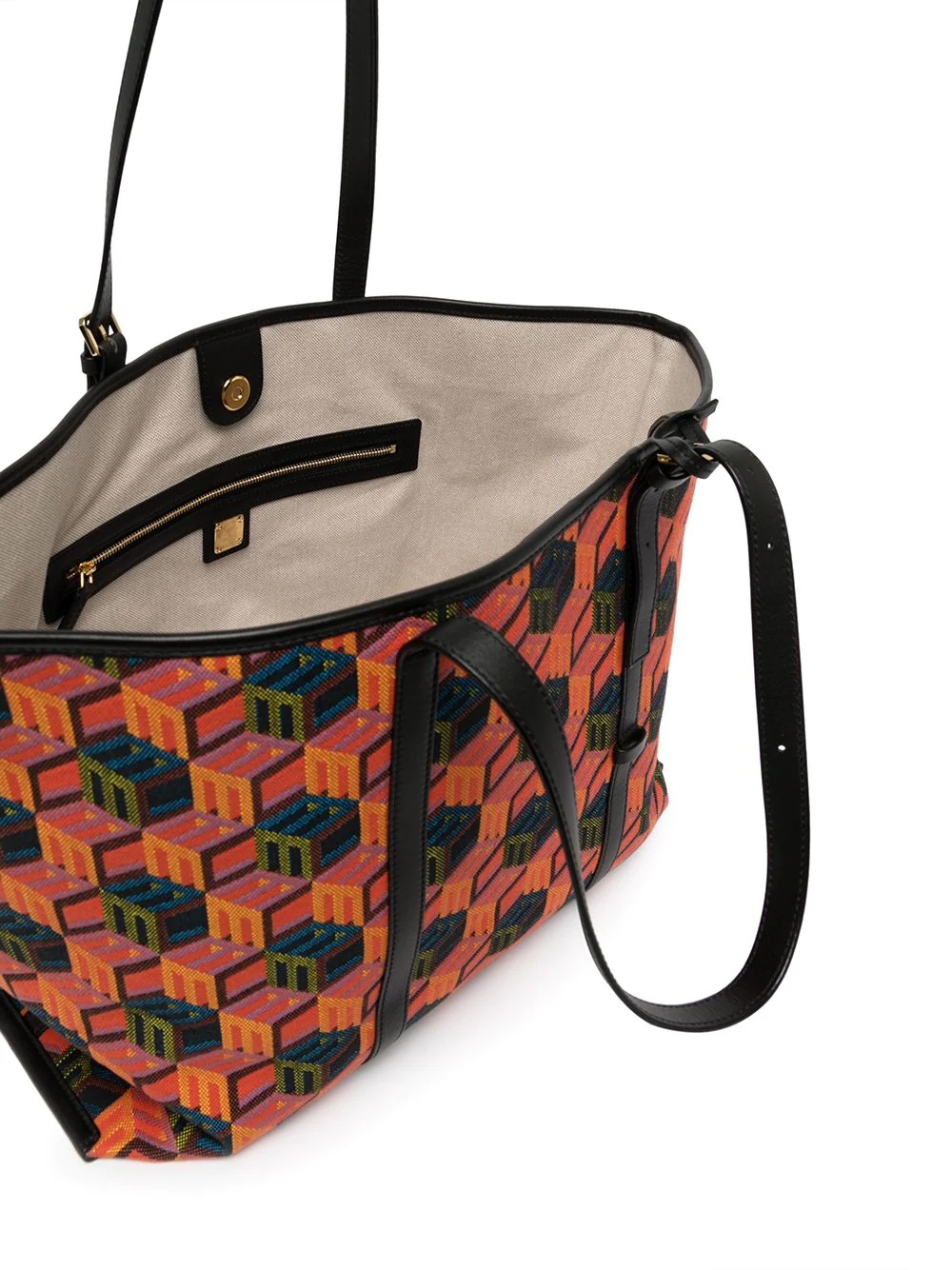 cubic-monogram jacquard tote bag - 5