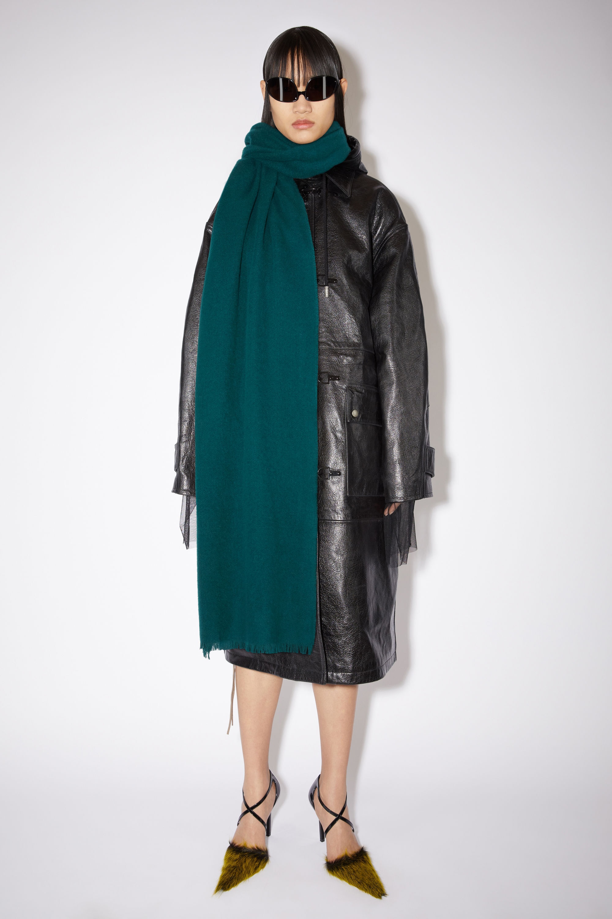 Soft wool scarf - Emerald green - 2