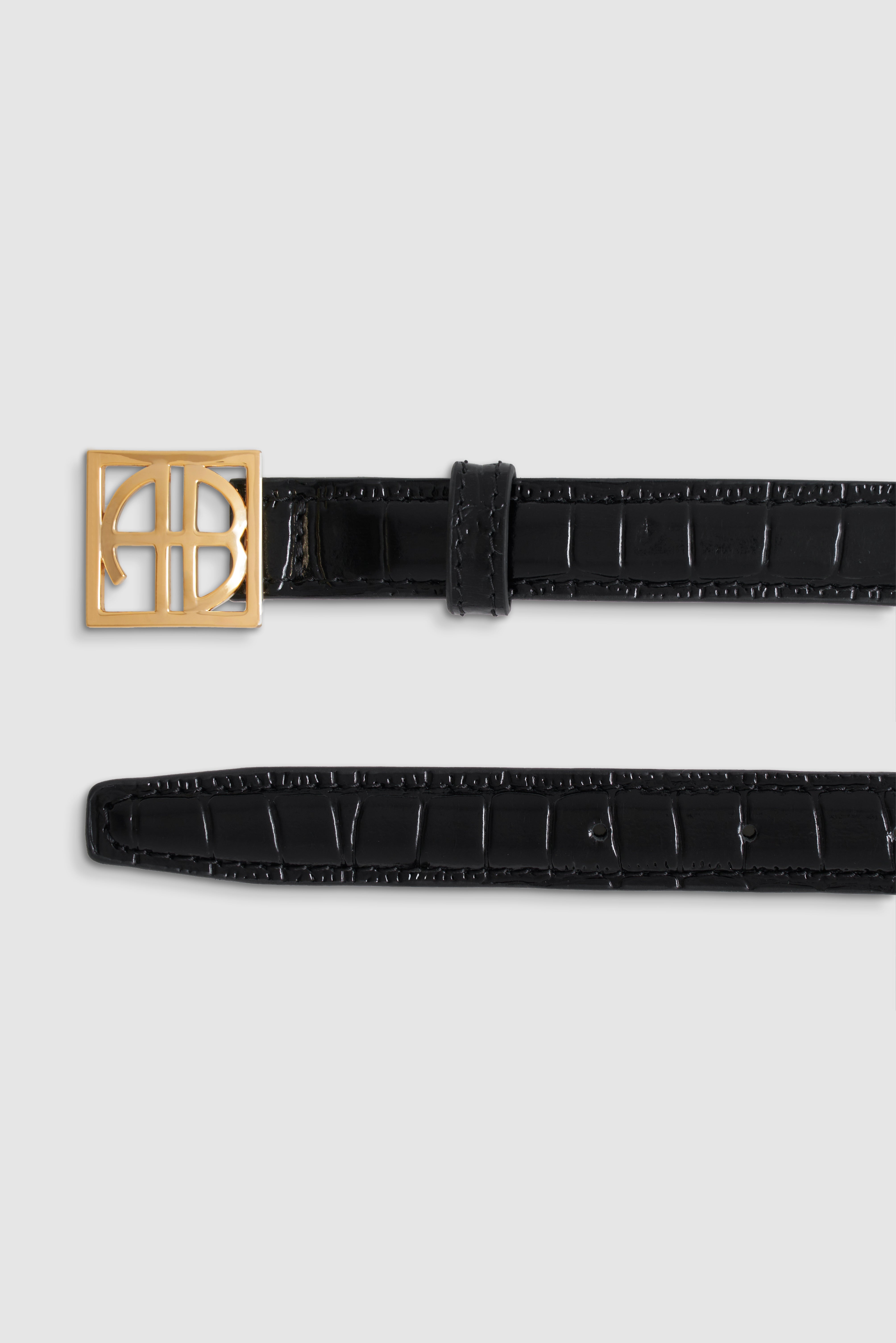 Monogram Belt - Black Embossed - 3