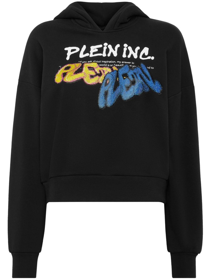 logo-print cropped hoodie 1