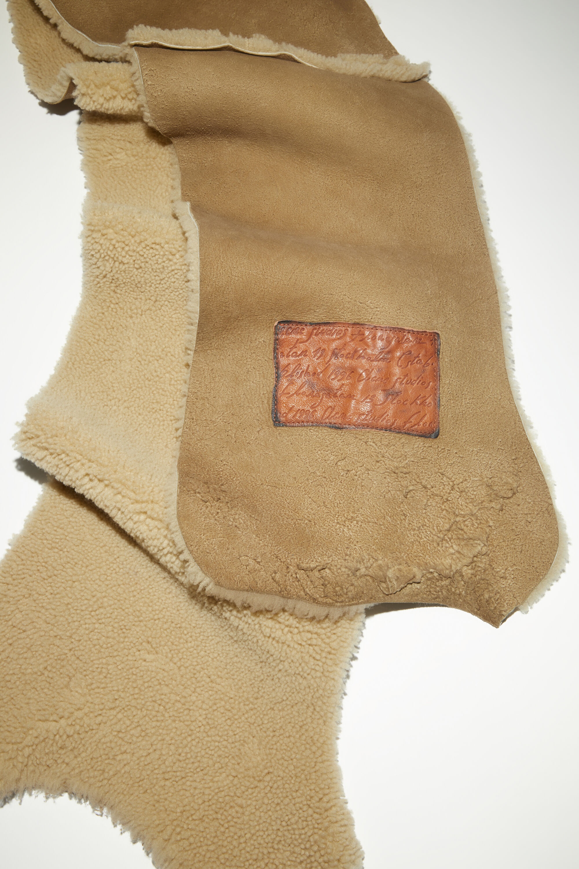 Shearling scarf - Camel Beige - 3