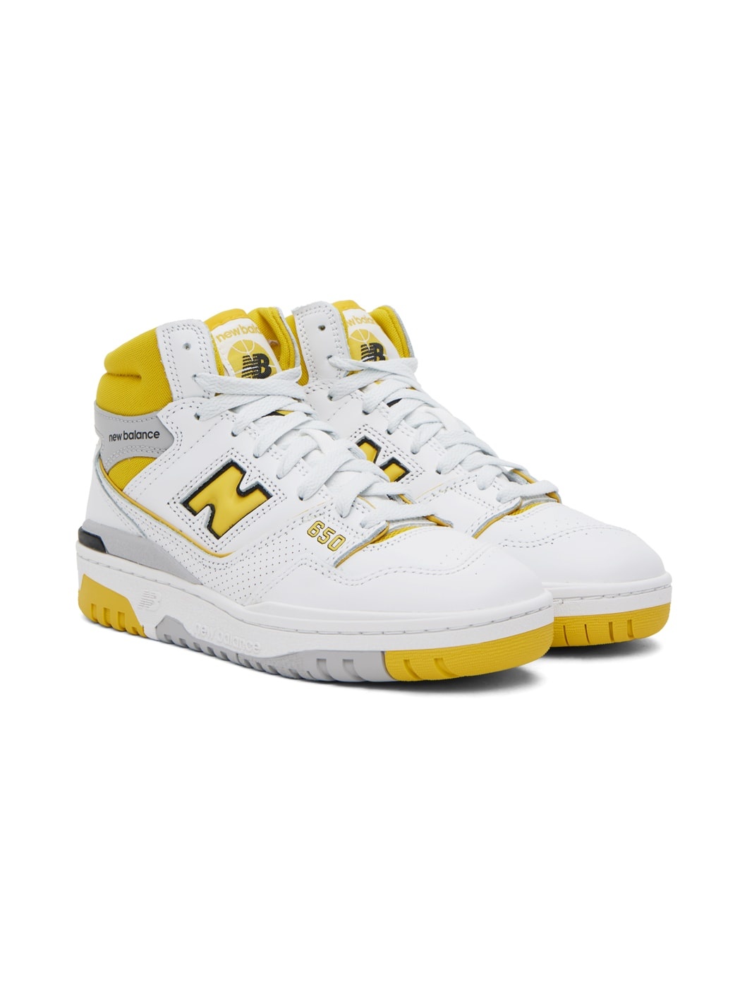 White & Yellow 650 Sneakers - 4