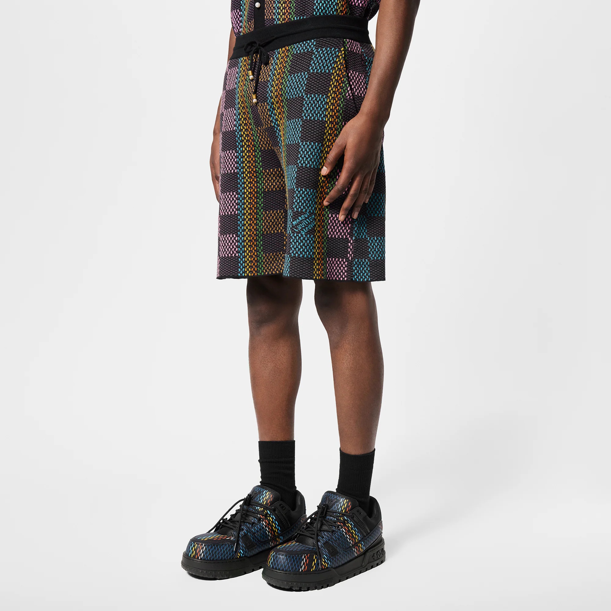 Damier Cotton Knit Shorts - 2