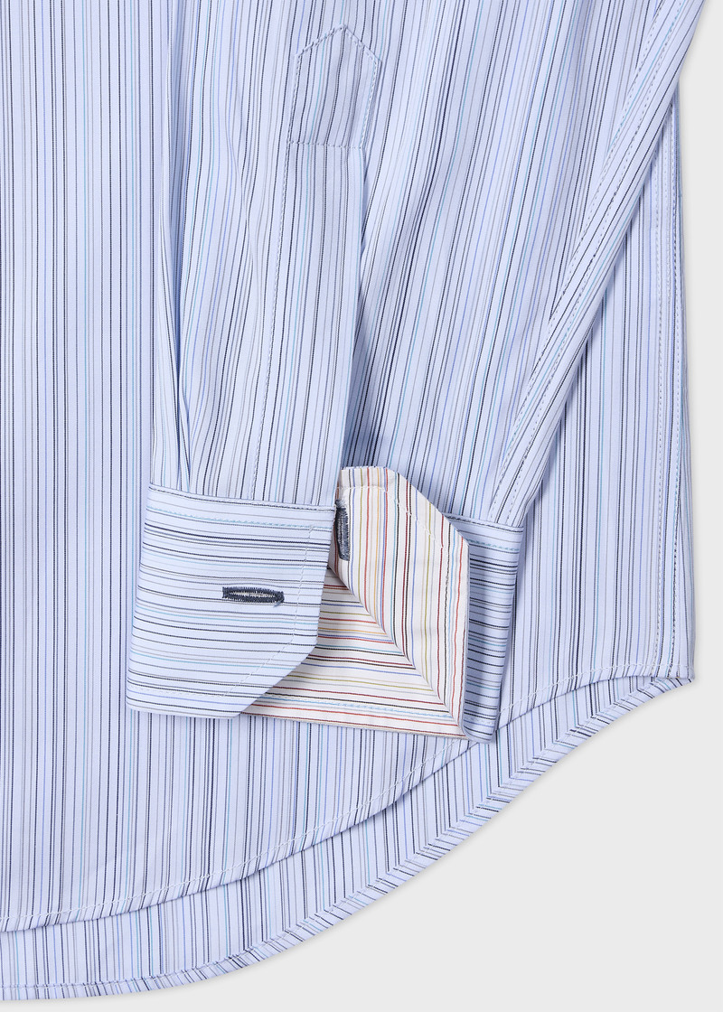 Paul Smith Regular-Fit Light Blue 'Signature Stripe' Cotton Shirt outlook