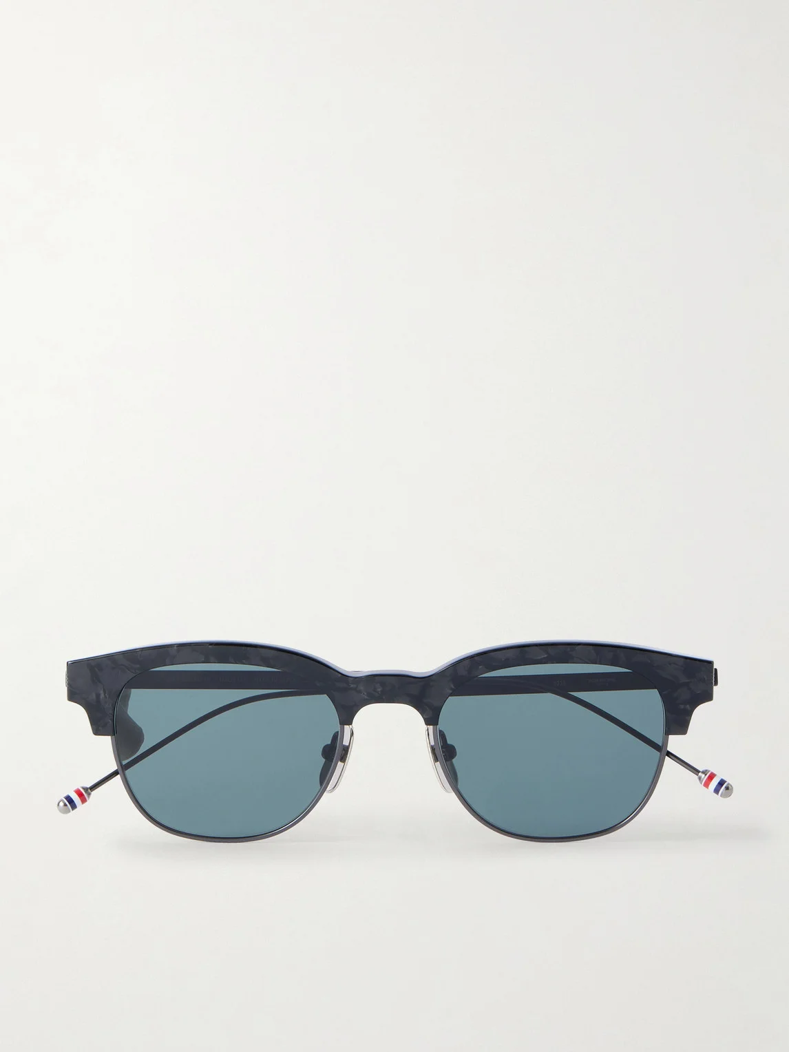 D-Frame Tortoiseshell Acetate and Gold-Plated Titanium Sunglasses - 1
