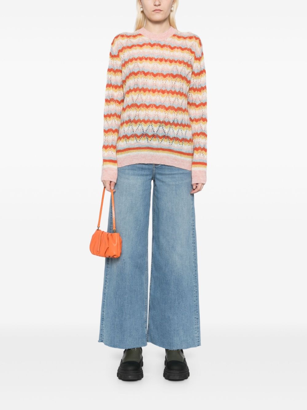 stripped lace jumper - 2