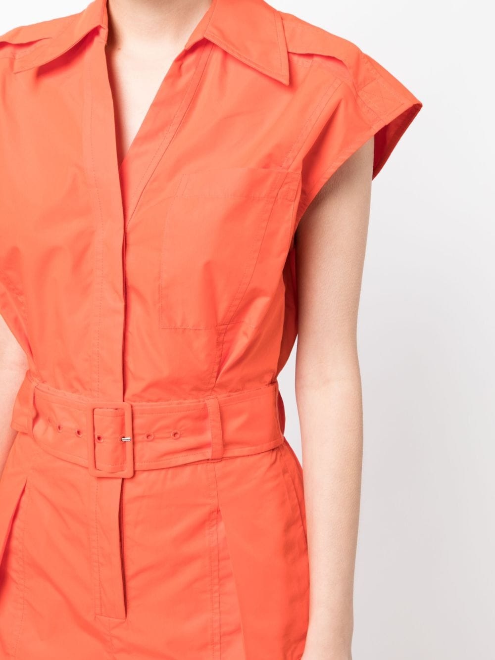 sleeveless belted-waist playsuit - 5