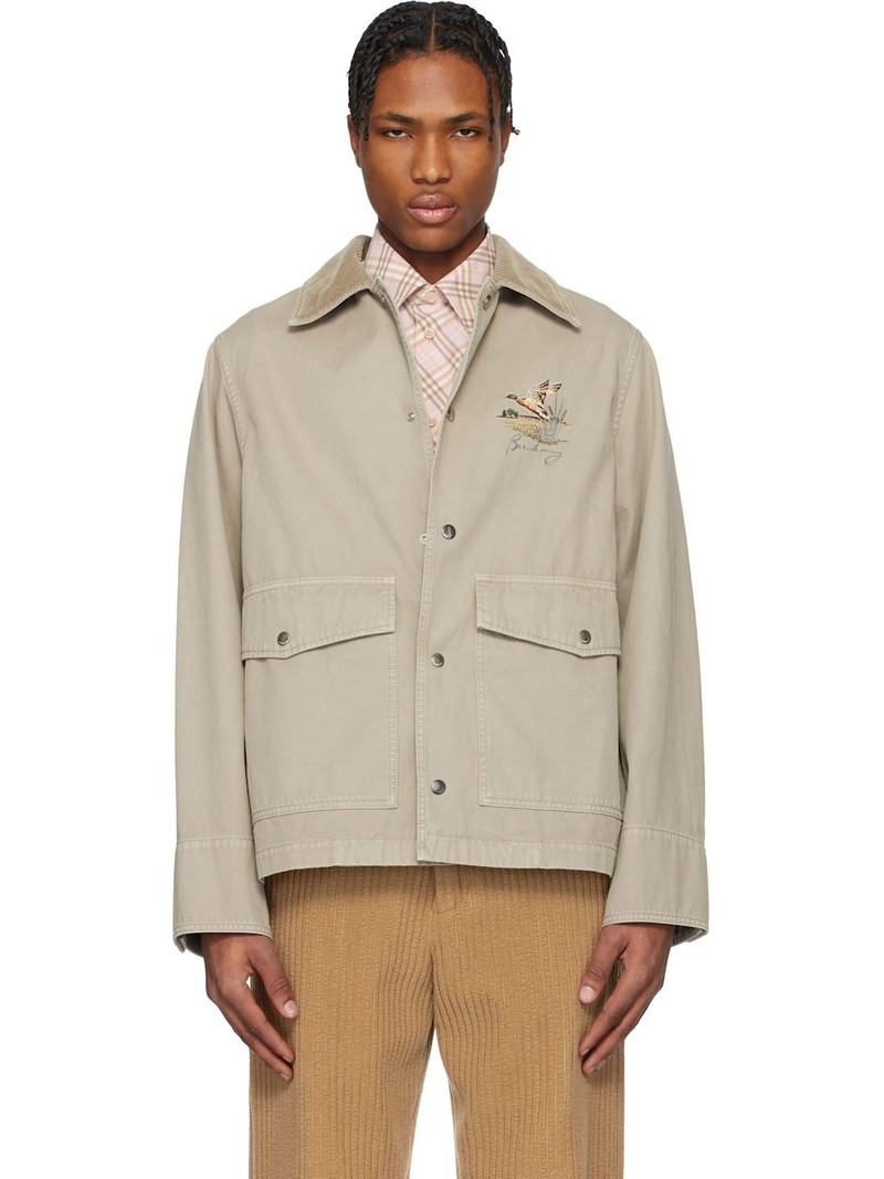 motif-embroidered 셔츠 재킷 - 1