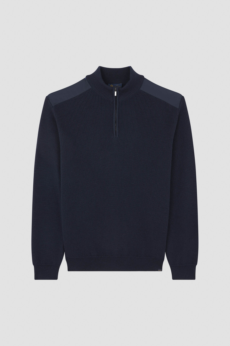 WOOL SILK HALF ZIP SWEATER WITH TYPHOON® SILK 1