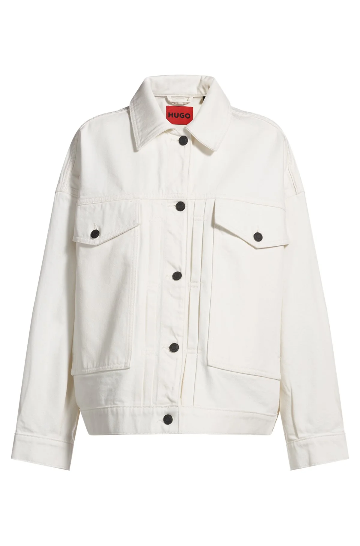 OVERSIZE-FIT JACKET IN WHITE RIGID DENIM - 1