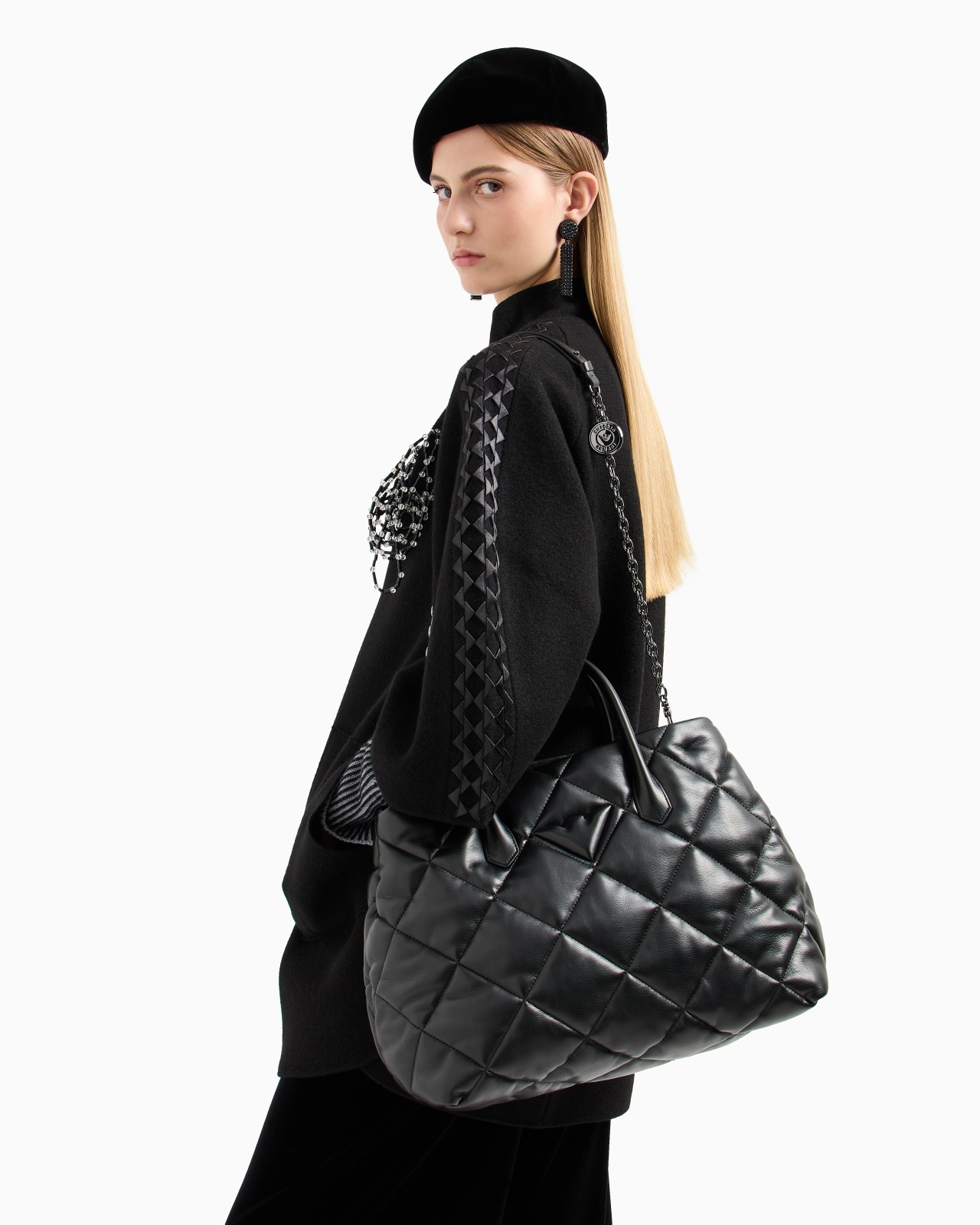QUILTED NAPPA LEATHER-EFFECT LARGE HANDBAG - 7