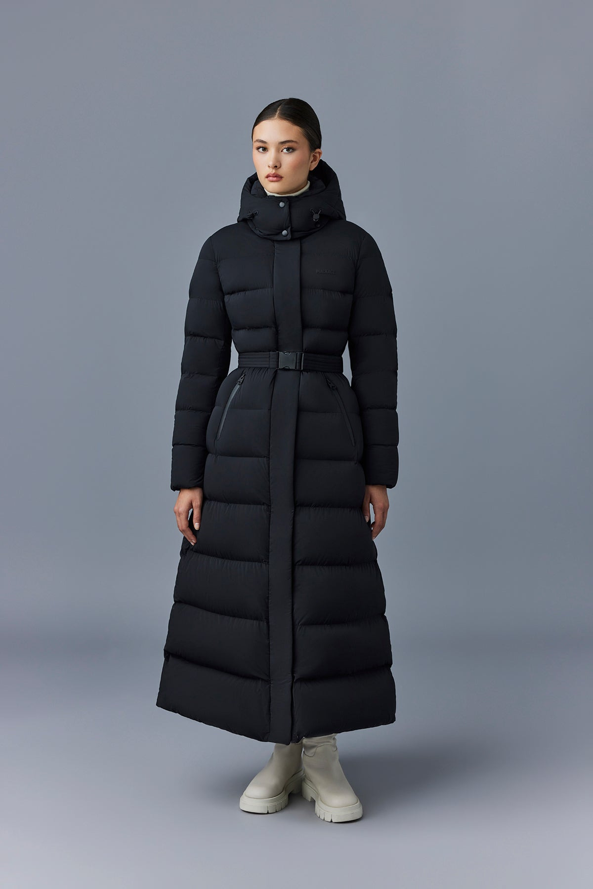 CALINA-CITY Stretch light down maxi coat - 2