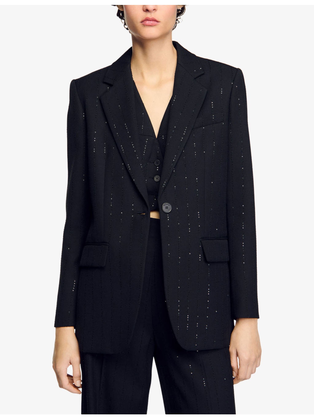 Notched-Lapel Single-Breasted Woven Blazer - 3