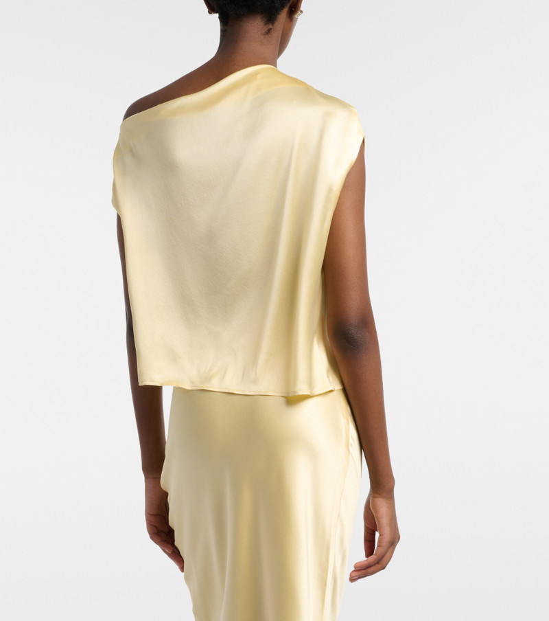 Draped silk satin top 4