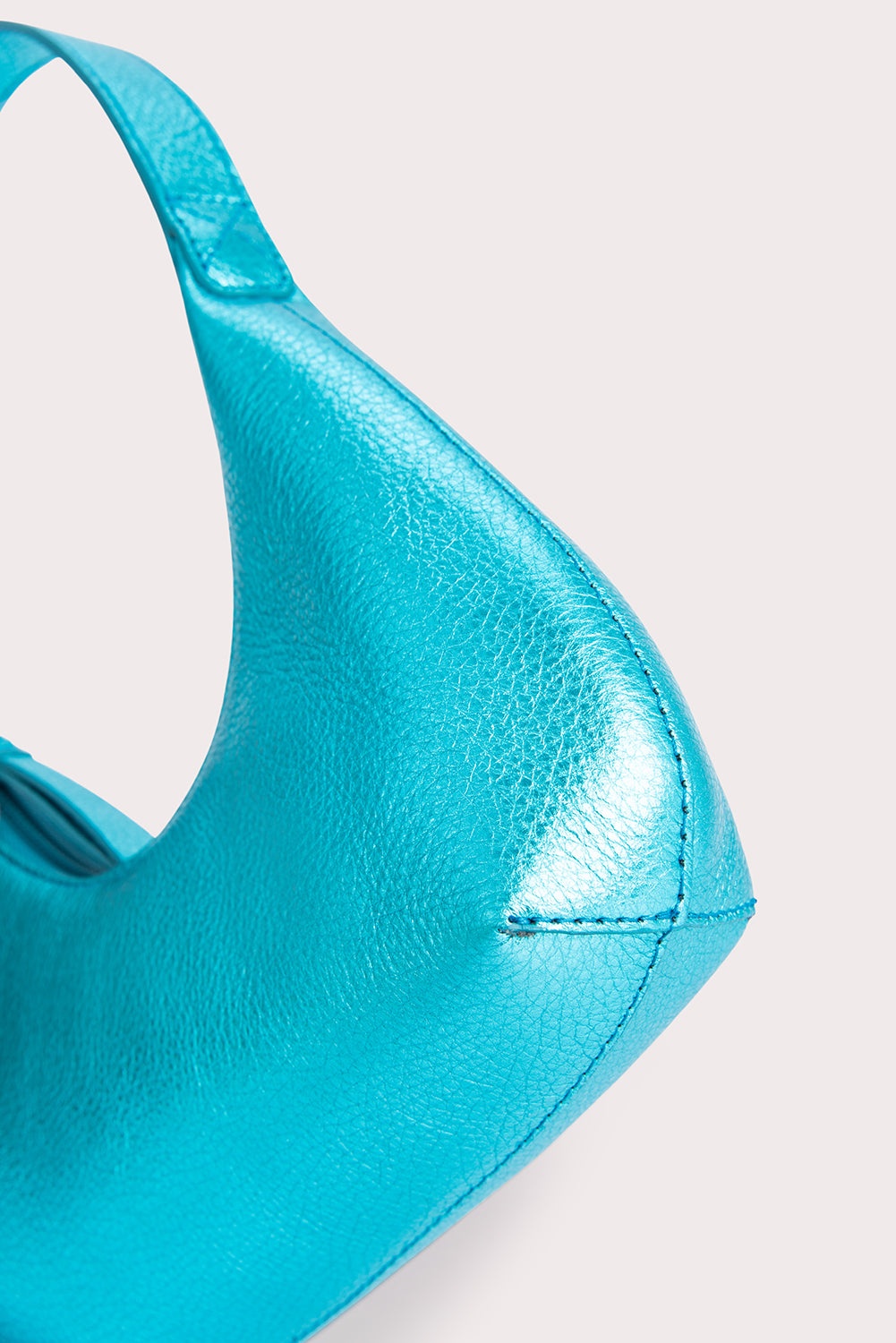Baby Amber Aqua Metallic Grain Leather - 5