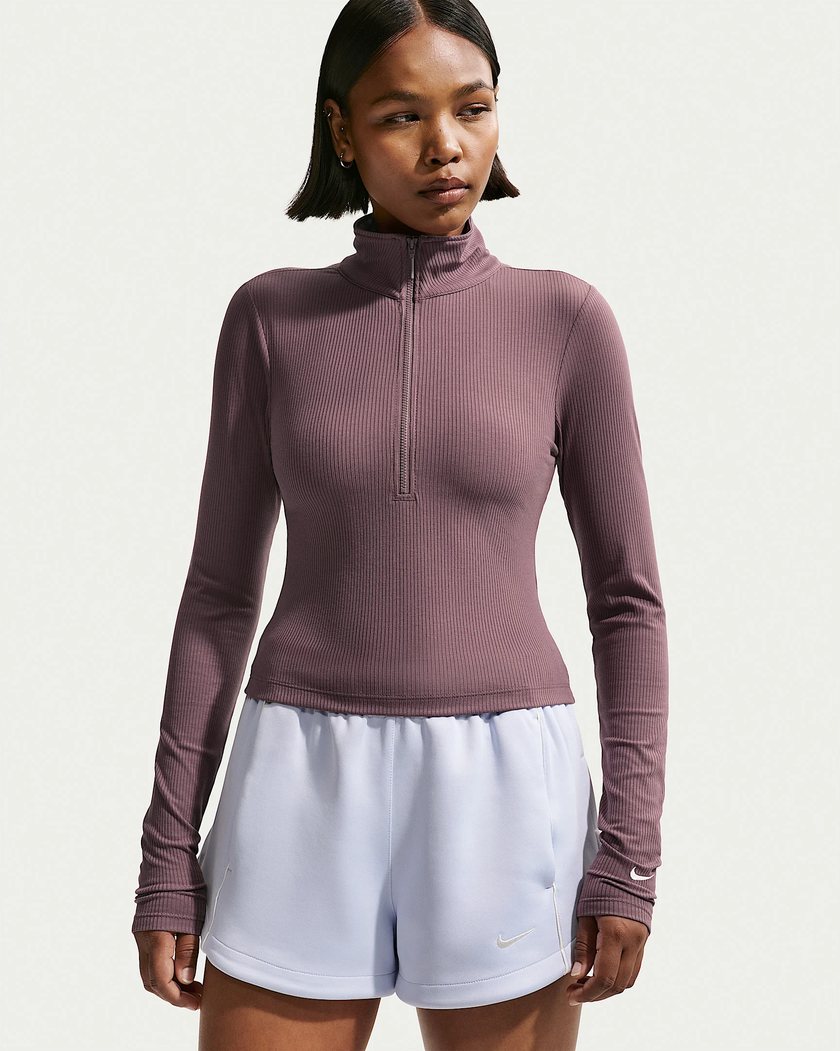 Nike Sportswear Chill Knit Women's Tight Quarter-Zip Long-Sleeve Ribbed Top - 1