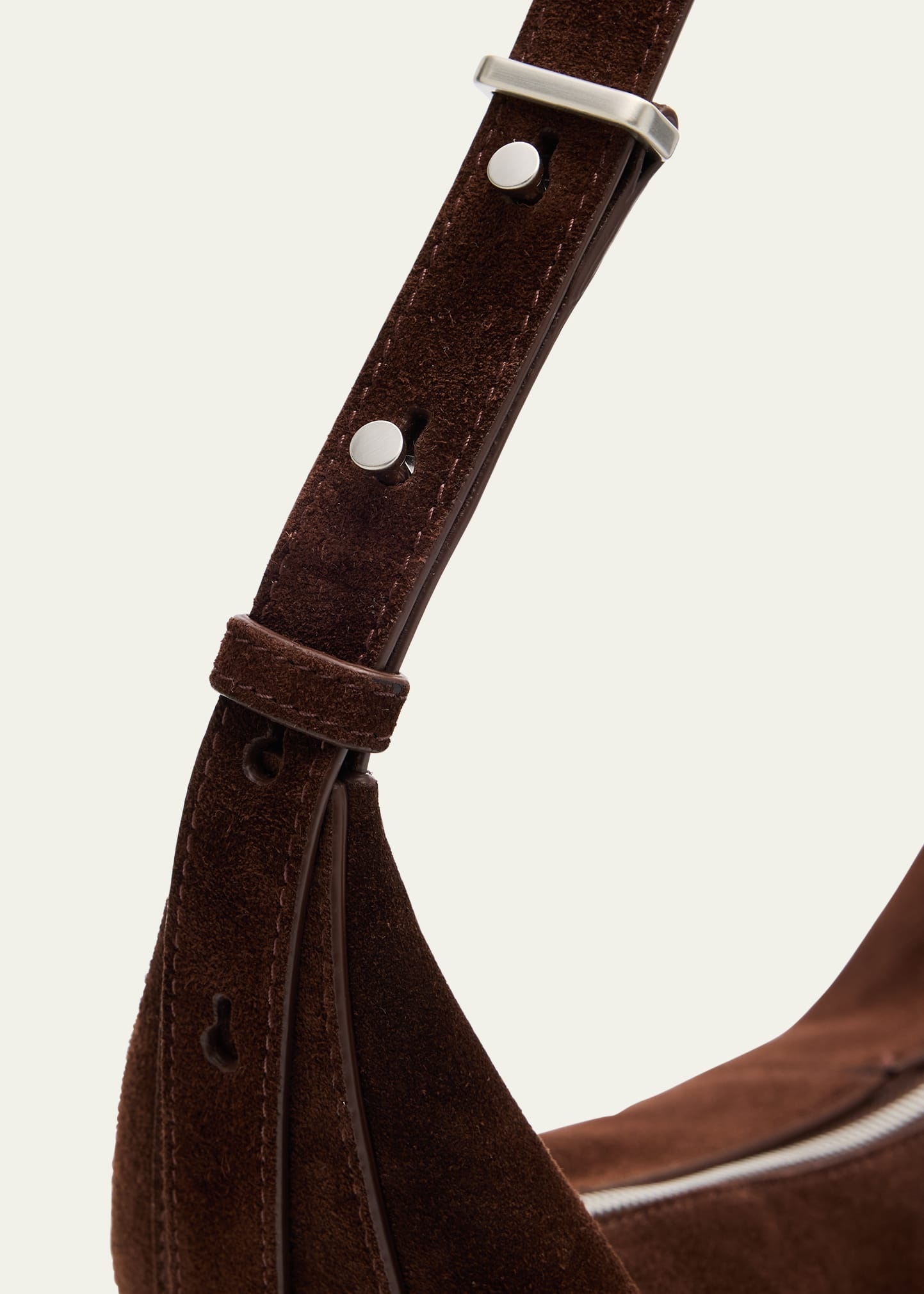 Slide Zip Suede Shoulder Bag - 5