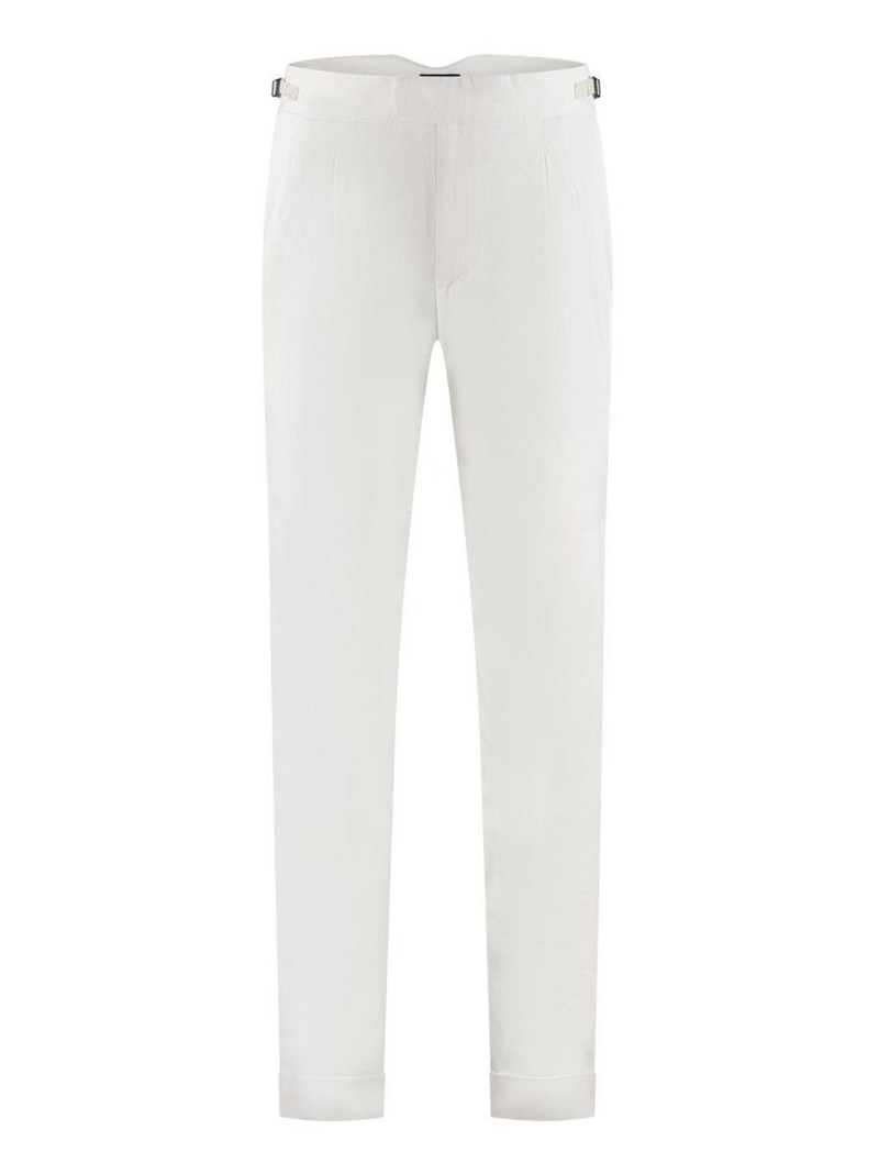 pleated buckle-fastening trousers 1