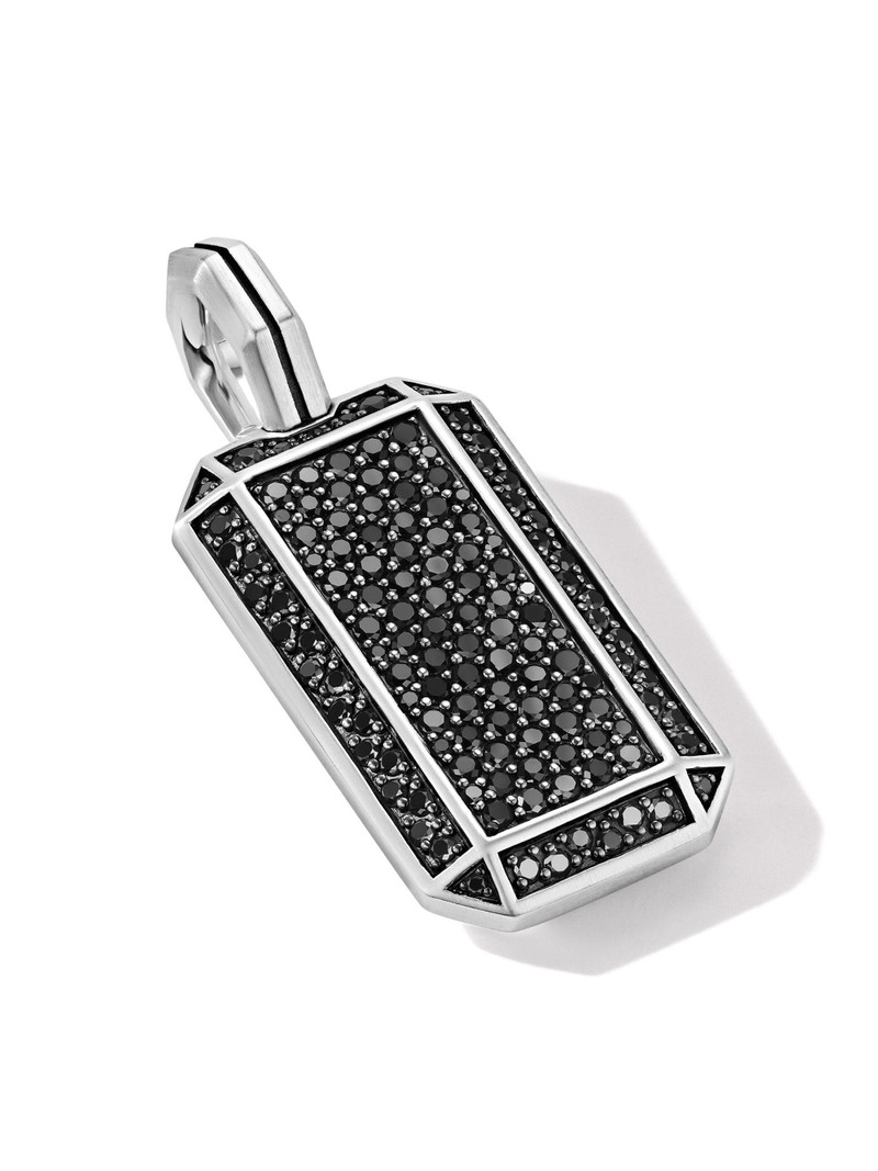 Men's Deco Tag in Sterling Silver - Black Diamond 3