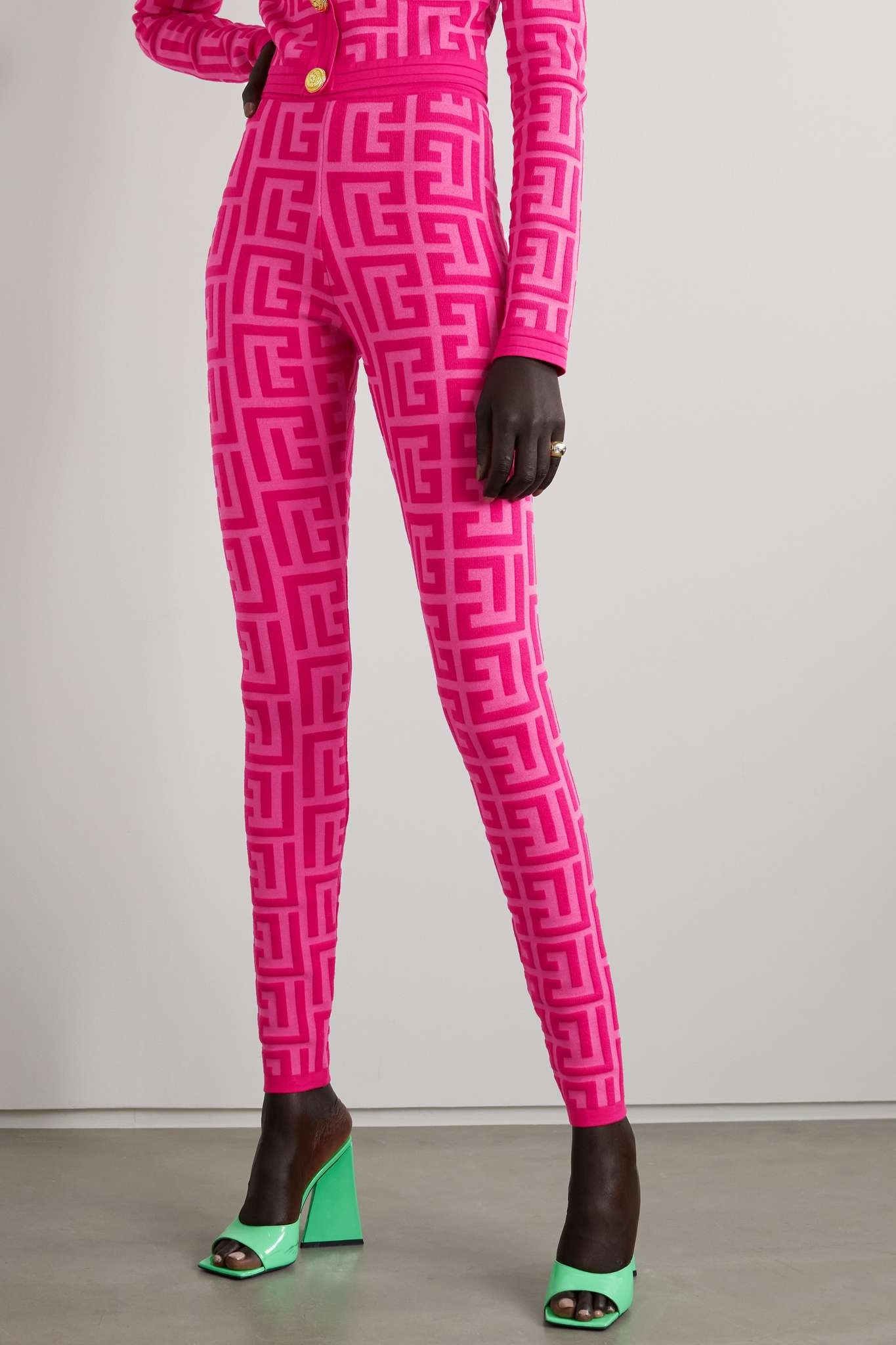 + Barbie jacquard-knit wool-blend leggings - 3