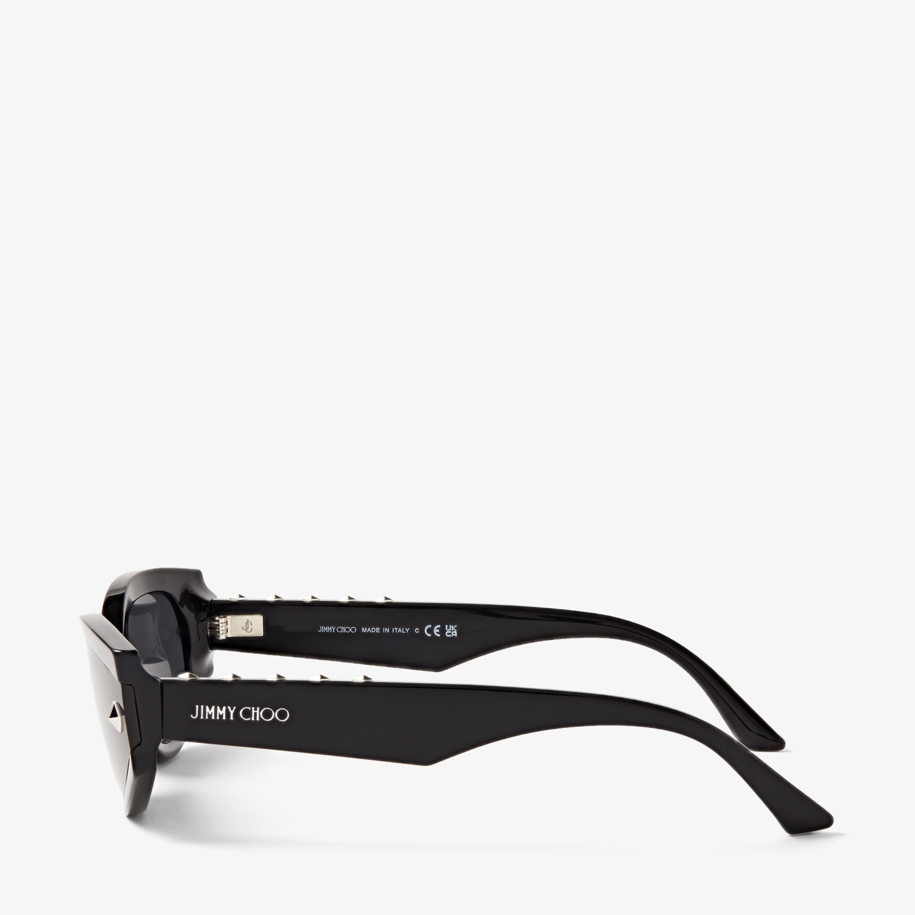 Skylar
Black Oval Sunglasses with Studs - 3
