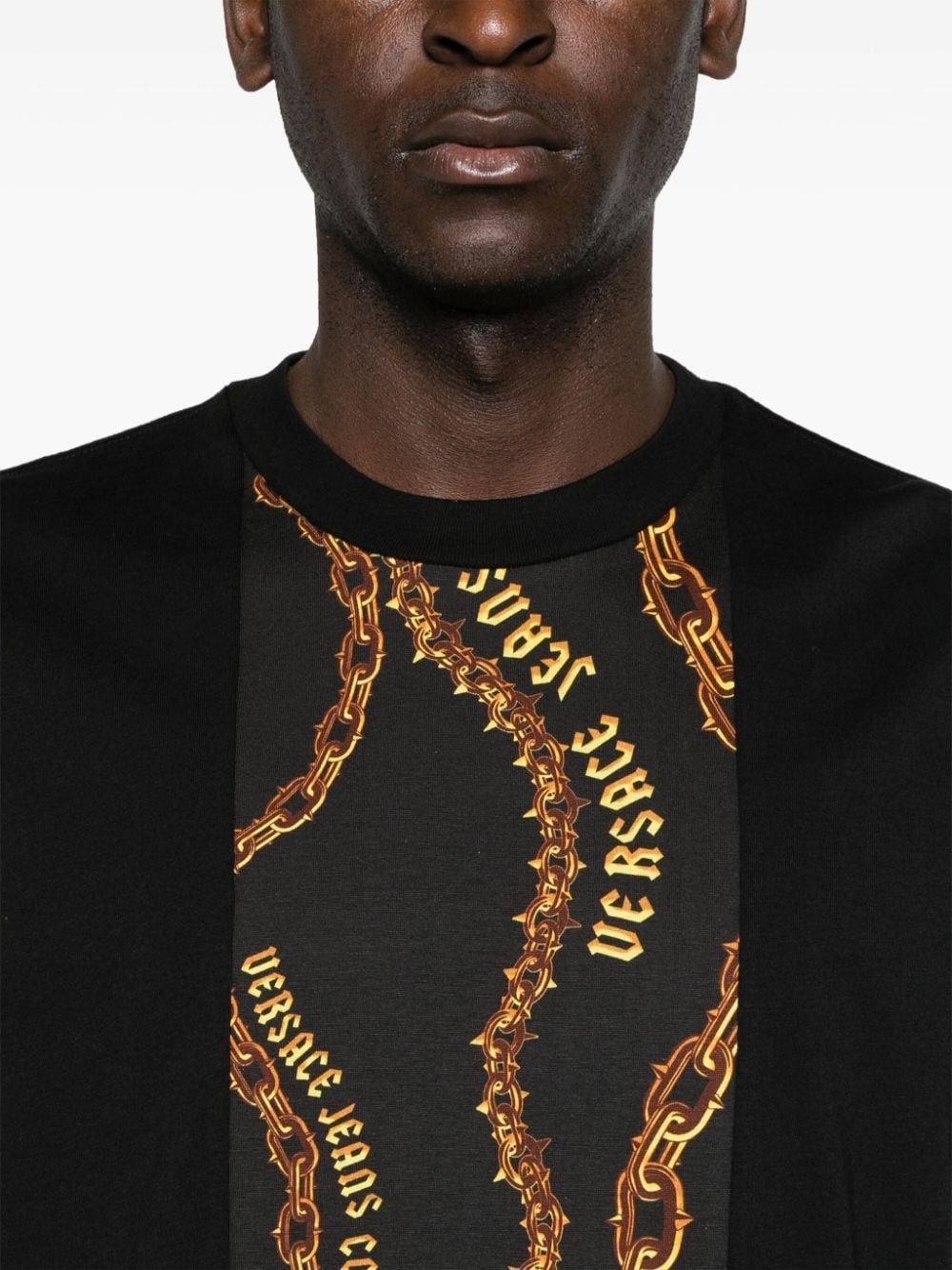 panelled cotton T-shirt - 5