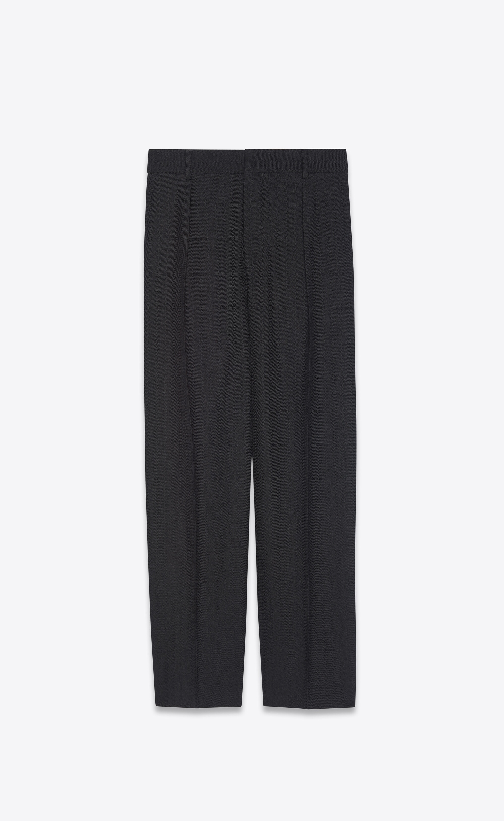 wide-leg pants in diagonal twisted wool - 1