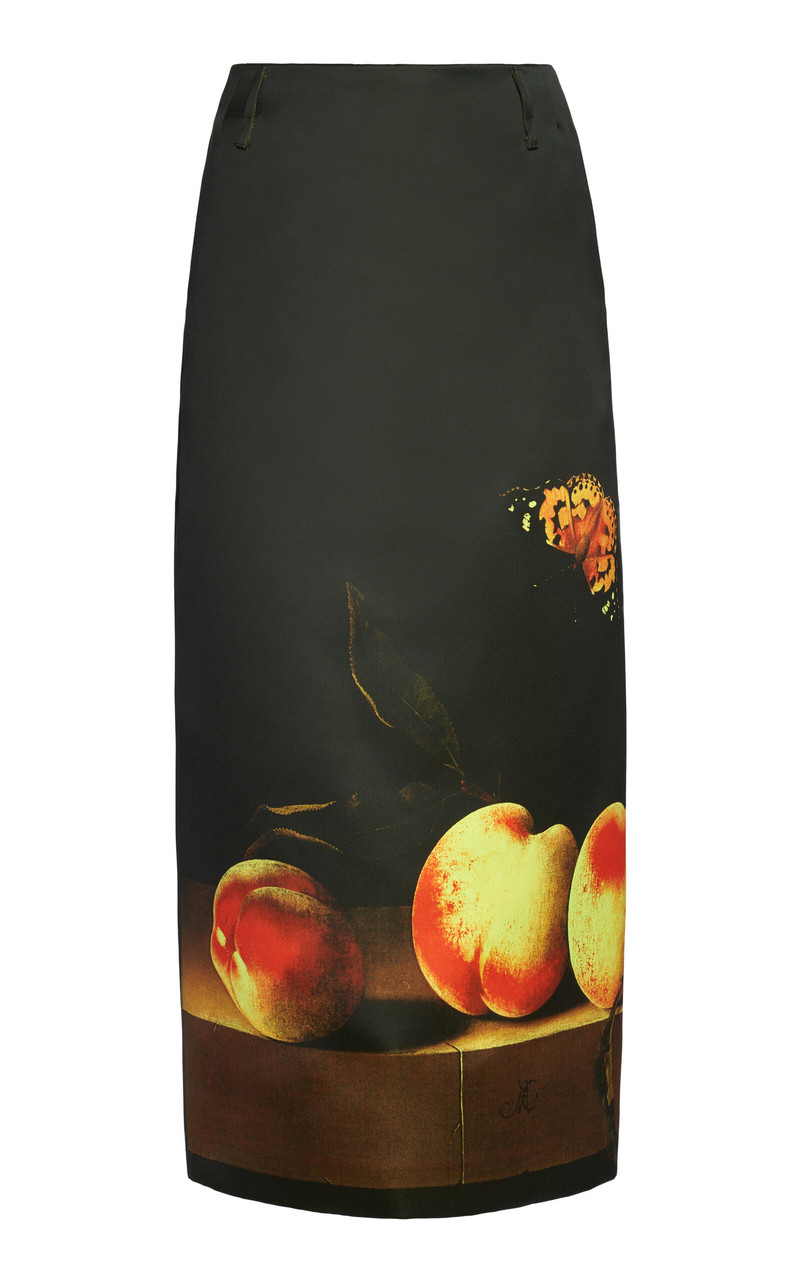 Sentista Printed Satin Midi Skirt 1