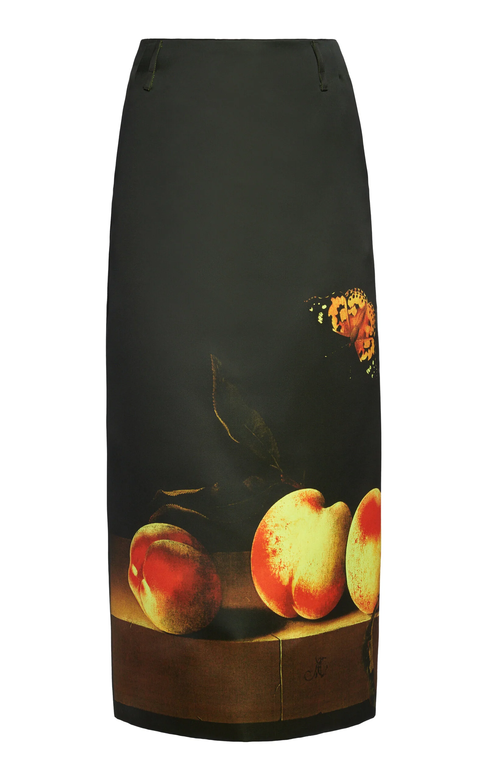 Sentista Printed Satin Midi Skirt - 1